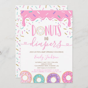 Donuts Et Diapeurs Invitation À Saupoudrer