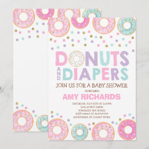Donuts Et Diapeurs Invitation Baby shower