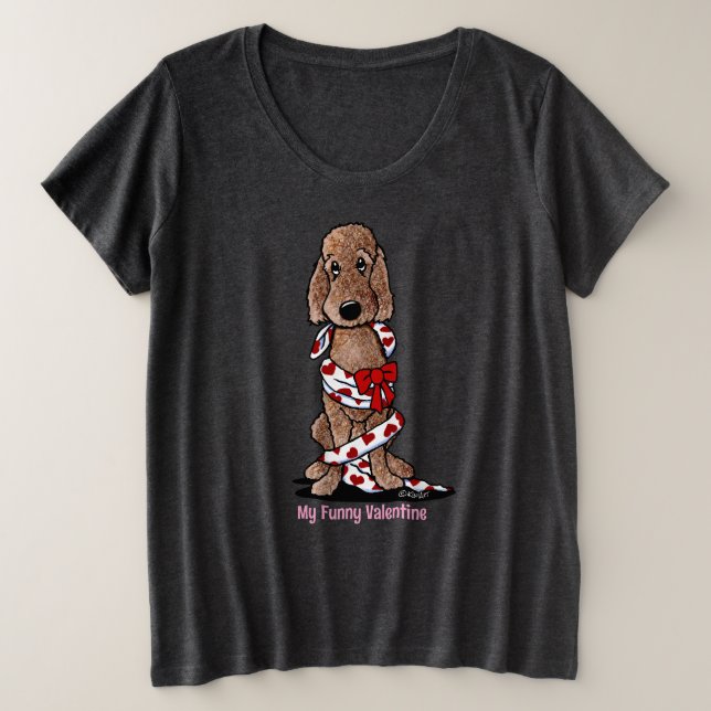 Doodle au chocolat rasé Valentine Plus Taille T-Sh (Design devant)