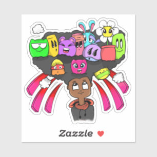 Doodle de pleine page 01 Sticker en vinyle