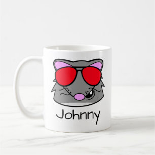 Doodle de rat visage Café Mug personnalisé
