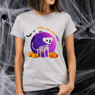 Doodle effrayant Halloween Pleine lune T-shirt