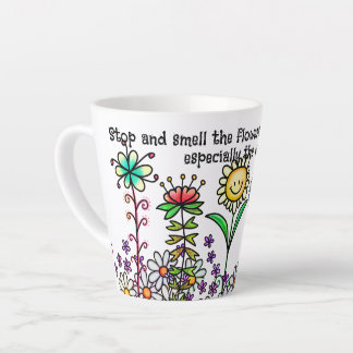 Doodle Flowers Latte Mug Small