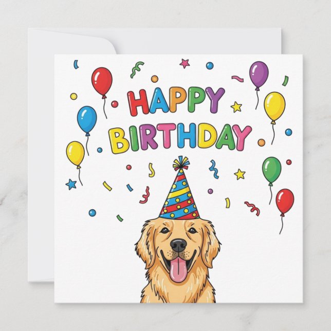 Doodle Golden Retriever Doodle Bonne carte d'anniv (Devant)