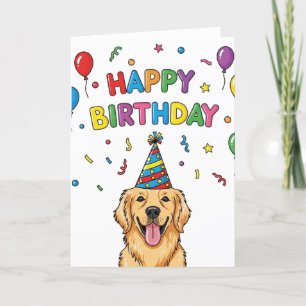 Doodle Golden Retriever Doodle Bonne carte d'anniv