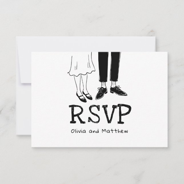 Doodle Mariage Moderne Réponse | Amusant Mariée &  (Devant)