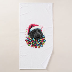 Doodle noir Labradoodle Noël Arbre de Noël Lumière