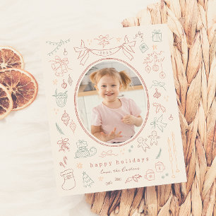 Doodle Whimsical moderne Budget photo de Noël