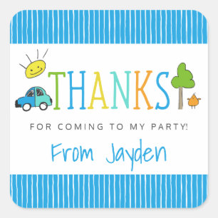 Doodles colorés Anniversaire Favoriser Stickers