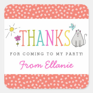 Doodles colorés Stickers Faveur Anniversaire / Kit