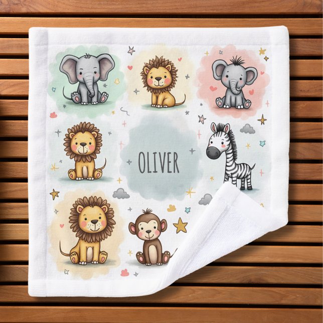 Doodles d'animaux de safari à l'aquarelle mignons (Créateur téléchargé)