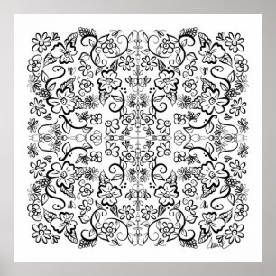 Doodles Fleurs Vous Colorez Poster