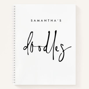 Doodles minimalistes Nom noir blanc croquis livre