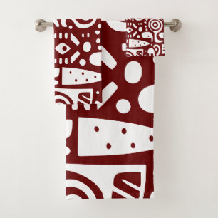 Doodles rouge foncé et blanc 4