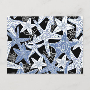 Doodles Starfish motif nautique fun carte postale
