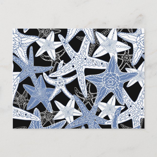 Doodles Starfish motif nautique fun carte postale (Devant)