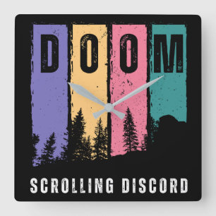 Doom Scrolling Discord Carré Horloge murale