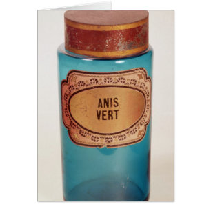 Dopez le pot, avec l'étiquette pour des Anis Vert,