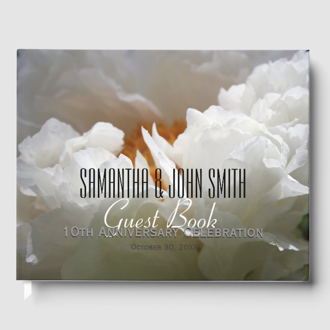 D'or 10e anniversaire de Mariage Party W Peony Livre d' (Recto)
