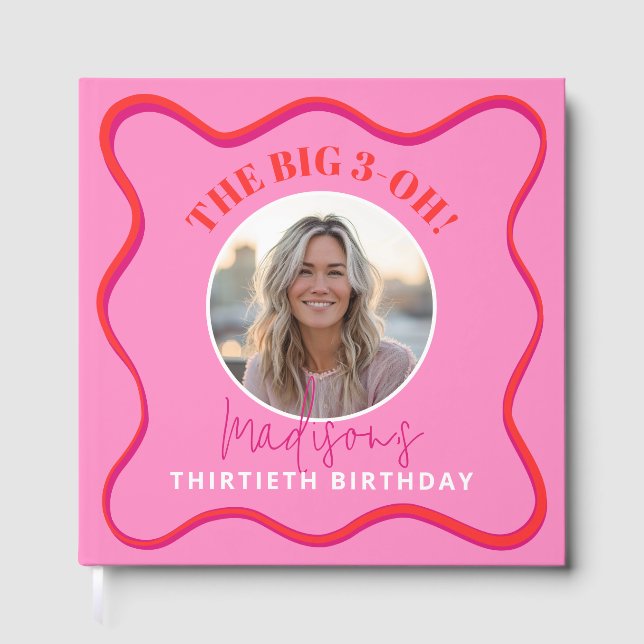 D'or 30e Anniversaire Livre d'hôtes Colorful Wavy Red P (Recto)