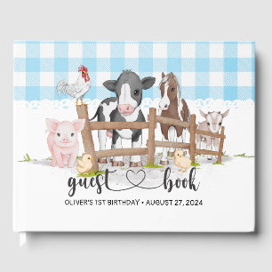 D'or Animaux de ferme Barnyard Blue Anniversaire Livre