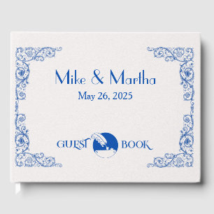 D'or Authentique livre d'hôtes Mariage Art Déco Vintage