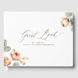 D'or Automne Floral Élégant Mariage Livre d'invités