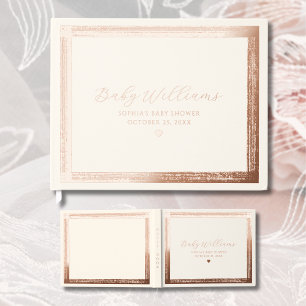 D'or Baby shower d'ivoire Livre d'invité Real Foil Gues