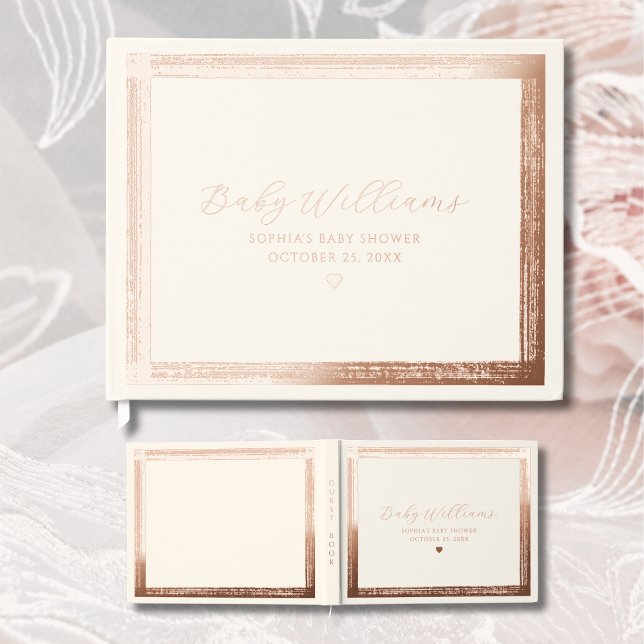 D'or Baby shower d'ivoire Livre d'invité Real Foil Gues (Créateur téléchargé)