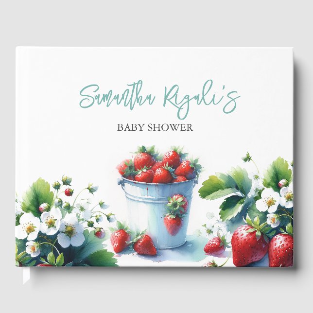 D'or Baby shower Livre d'invité Berry Sweet (Recto)