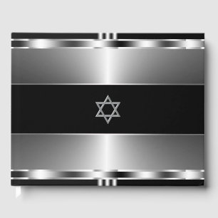 D'or Bar Mitzvah Livre d'hôtes Noir et Argent