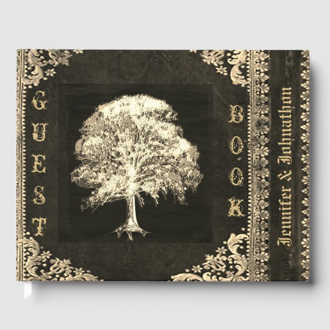 D'or Beau Gold Vintage Look Livre d'invités (Recto)