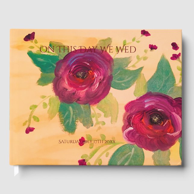 D'or Beau livre d'hôtes Mariage (Recto)