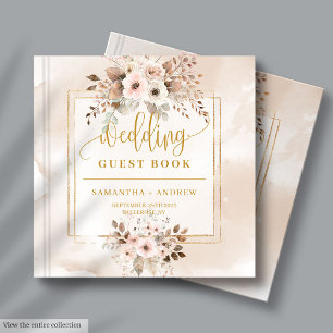 D'or Beige Blush Gold Boho Mariage de automne Livre d'h