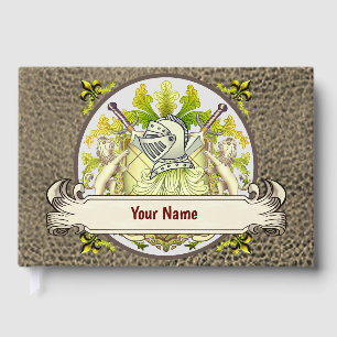 D'or Blason de famille Green Knight livre de nom de fam