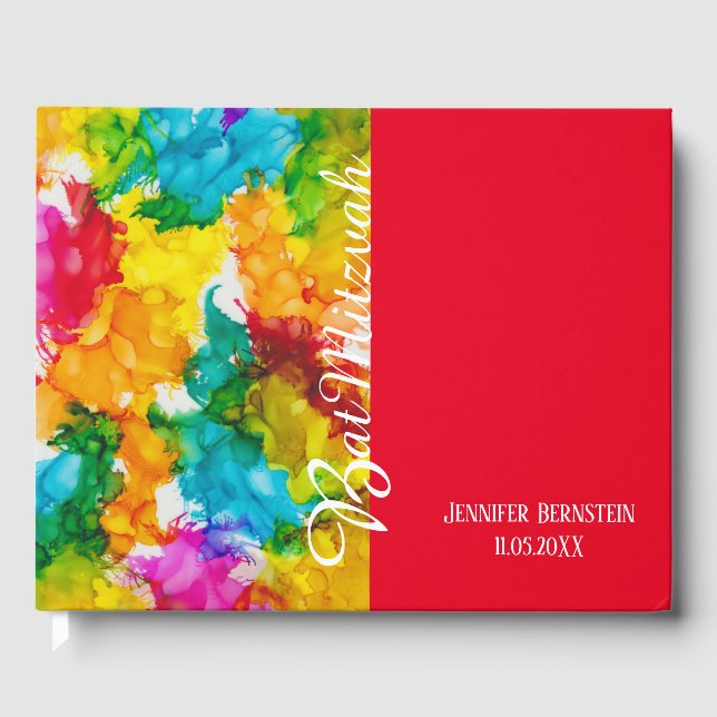 D'or BM Bat ou Bar Mitzvah Party Livre d'invité (Recto)