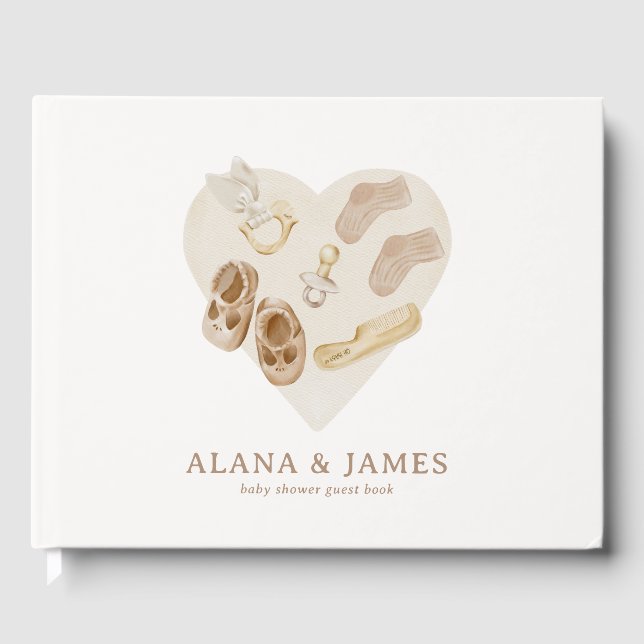 D'or Boho Nursery Chic Baby shower Livre d'invité (Recto)