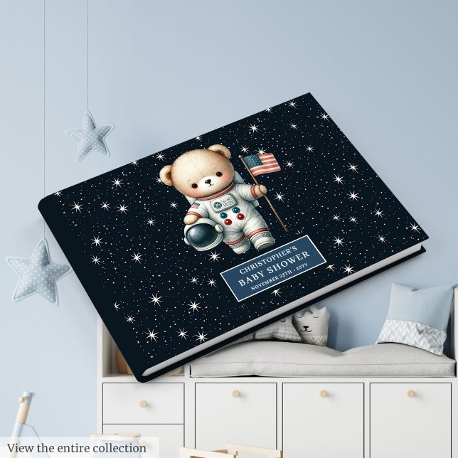 D'or Boy Baby shower Livre d'invité Custom Teddy Bear (Boy Baby Shower Guest Book Custom Teddy Bear)