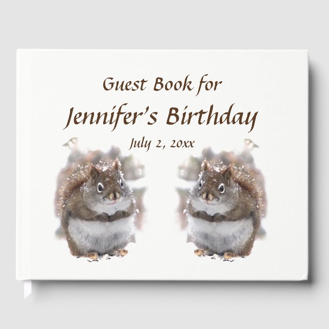 D'or Brown écureuils Animaux Fête d'anniversaire Livre  (Recto)