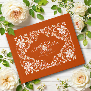 D'or Burange Shabby Chic Mariage Livre d'invité