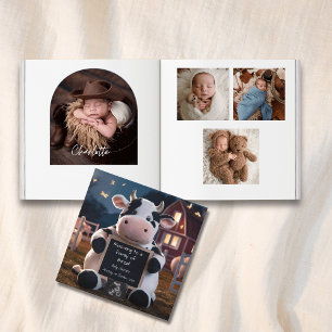 D'or Cadeau de livre photo de bébé à thème ferme mignon
