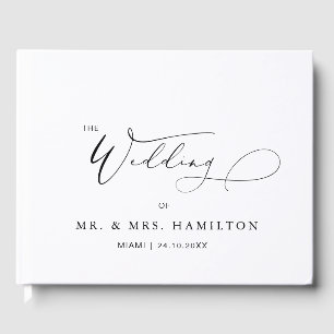 D'or Calligraphie moderne minimaliste Mariage livre d'h