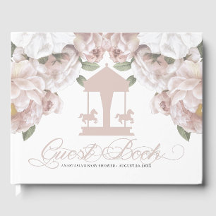 D'or Carousel Baby shower Livre d'Invité