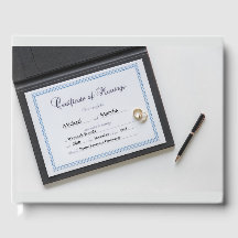Certificat de mariage Livre d'invité