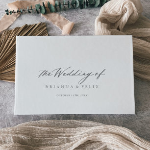 D'or Chic Calligraphie Argent Mariage livre d'hôtes