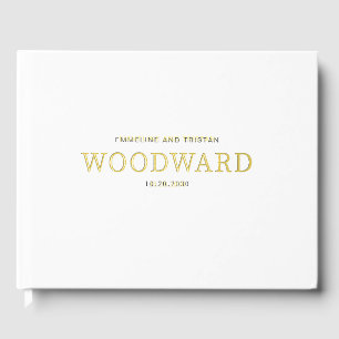 D'or Chic Simple Mariage Foil Livre d'invité