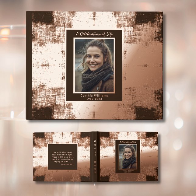 D'or Christian Real Foil Funeral Livre d'invité Élégant (Créateur téléchargé)