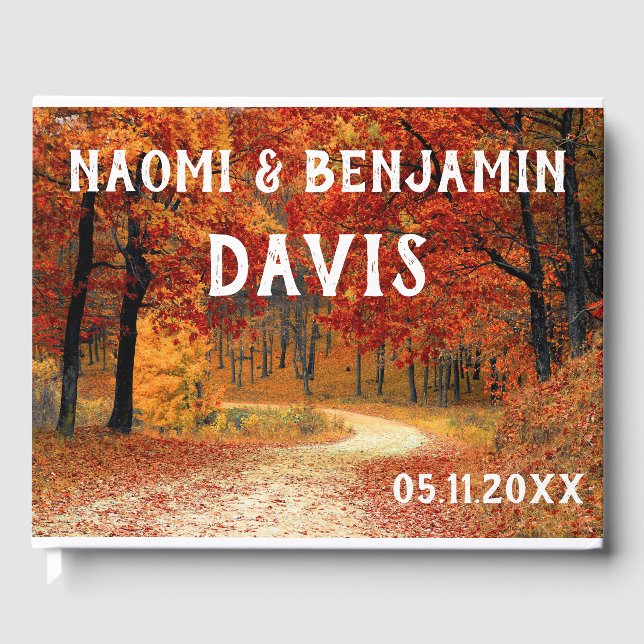 D'or Colours d'automne Mariage livre d'hôtes (Recto)