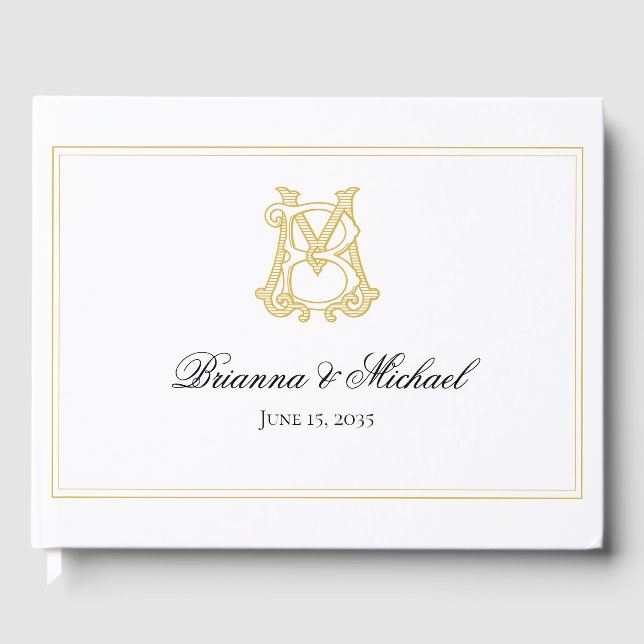 D'or COULEUR ÉDITABLE BM Monogramme MB Monogramme Livre (Recto)