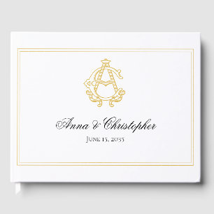 D'or COULEUR MODIFIÉE AC Monogramme CA Monogramme Livre